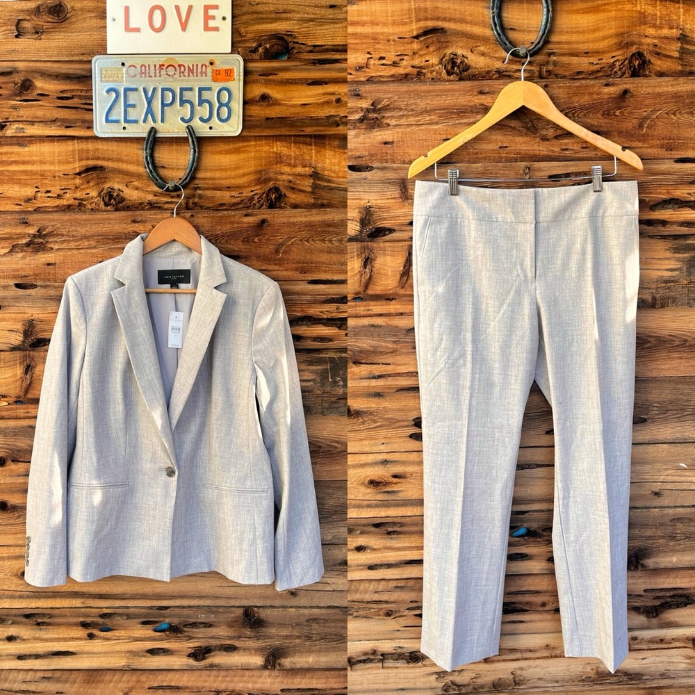 ANN TAYLOR | NWT Taupe Blazer Suit Jacket & Pant Set 12/10